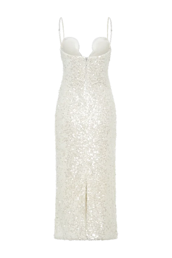 Makari Sequin Maxi Dress – White Makari Sequin Maxi Dress – White