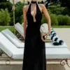 Malakhai Chiffon Halter Maxi Dress – Black Malakhai Chiffon Halter Maxi Dress – Black