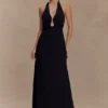 Malakhai Chiffon Halter Maxi Dress – Black Malakhai Chiffon Halter Maxi Dress – Black