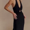 Malakhai Chiffon Halter Maxi Dress – Black Malakhai Chiffon Halter Maxi Dress – Black