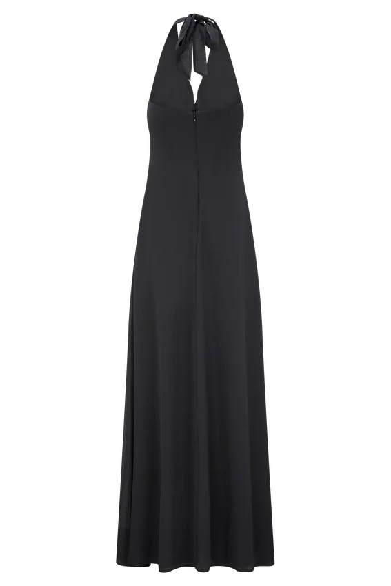 Malakhai Chiffon Halter Maxi Dress – Black Malakhai Chiffon Halter Maxi Dress – Black