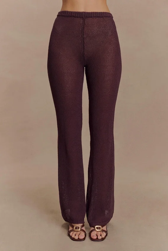 Malani Wide Leg Knit Pants – Chocolate Malani Wide Leg Knit Pants – Chocolate