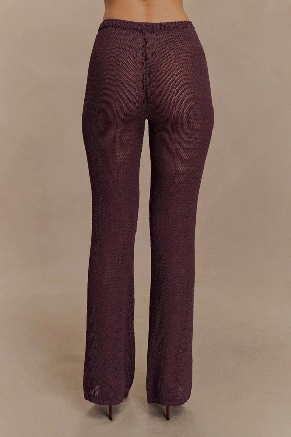 Malani Wide Leg Knit Pants – Chocolate Malani Wide Leg Knit Pants – Chocolate
