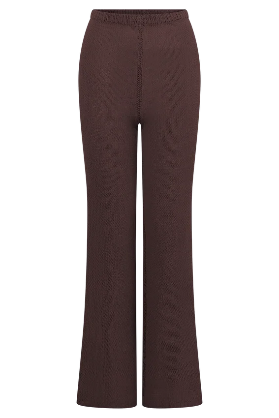 Malani Wide Leg Knit Pants – Chocolate Malani Wide Leg Knit Pants – Chocolate