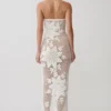 Mandie Hand Crochet Asymmetrical Maxi Dress – White