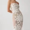 Mandie Hand Crochet Asymmetrical Maxi Dress – White