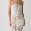 Mandie Hand Crochet Asymmetrical Maxi Dress – White