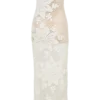 Mandie Hand Crochet Asymmetrical Maxi Dress – White