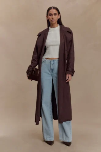 Marc Faux Suede Coat – Cocoa Chocolate Marc Faux Suede Coat – Cocoa Chocolate