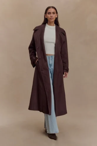 Marc Faux Suede Coat – Cocoa Chocolate Marc Faux Suede Coat – Cocoa Chocolate