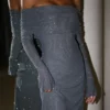 Marcel Off Shoulder Diamante Maxi Dress – Gunmetal Marcel Off Shoulder Diamante Maxi Dress – Gunmetal