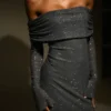 Marcel Off Shoulder Diamante Maxi Dress – Gunmetal Marcel Off Shoulder Diamante Maxi Dress – Gunmetal