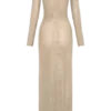 Marcia Diamante Long Sleeve Maxi Dress – Nude Marcia Diamante Long Sleeve Maxi Dress – Nude