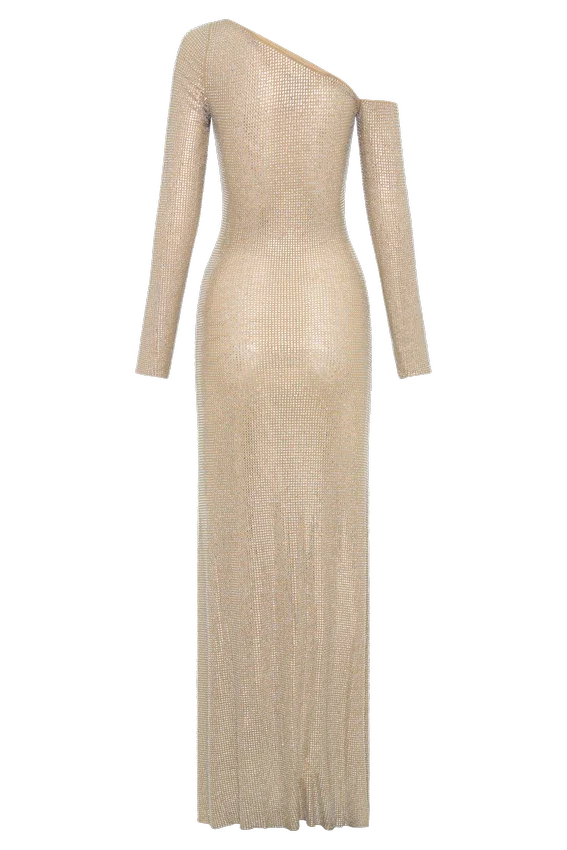 Marcia Diamante Long Sleeve Maxi Dress – Nude Marcia Diamante Long Sleeve Maxi Dress – Nude