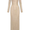 Marcia Diamante Long Sleeve Maxi Dress – Nude Marcia Diamante Long Sleeve Maxi Dress – Nude