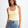 Marie Recycled Halter Top – Lemon Sherbet