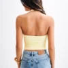 Marie Recycled Halter Top – Lemon Sherbet