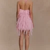 Marigold Ruffle Halter Mini Dress – Powder Pink