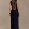 Marlon Crepe And Mesh Maxi Dress – Black Marlon Crepe And Mesh Maxi Dress – Black