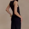 Marlon Crepe And Mesh Maxi Dress – Black Marlon Crepe And Mesh Maxi Dress – Black