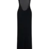 Marlon Crepe And Mesh Maxi Dress – Black Marlon Crepe And Mesh Maxi Dress – Black