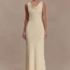 Marta Slinky Cowl Maxi Dress – Lemon Marta Slinky Cowl Maxi Dress – Lemon