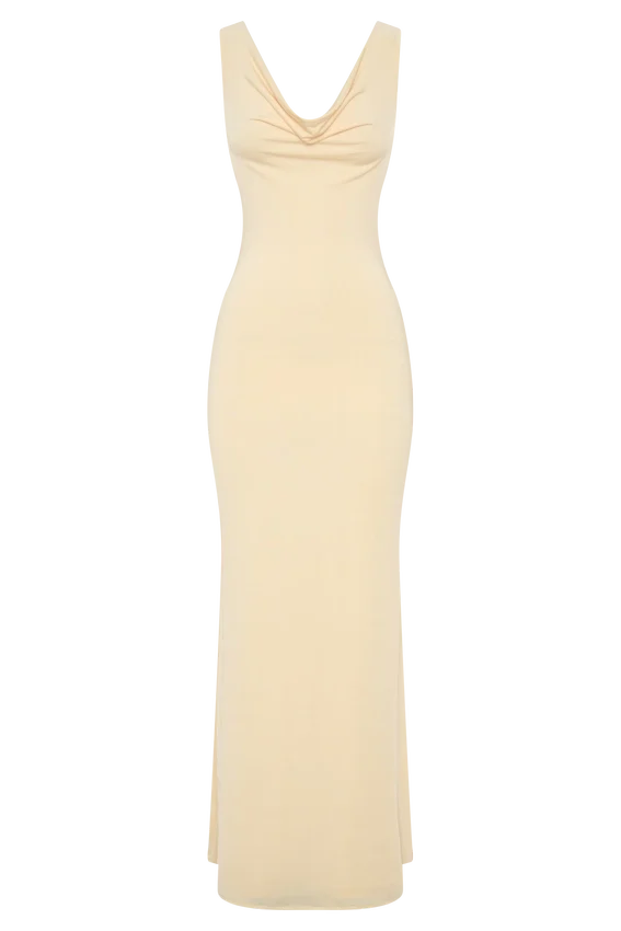 Marta Slinky Cowl Maxi Dress – Lemon Marta Slinky Cowl Maxi Dress – Lemon