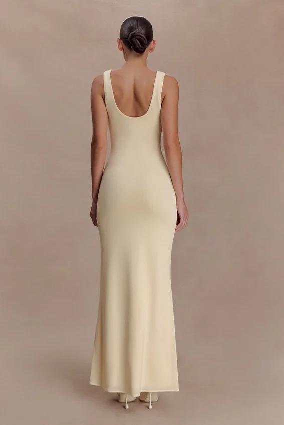Marta Slinky Cowl Maxi Dress – Lemon Marta Slinky Cowl Maxi Dress – Lemon