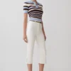 Mary Denim Capris – White