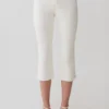 Mary Denim Capris – White