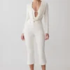 Mary Denim Capris – White