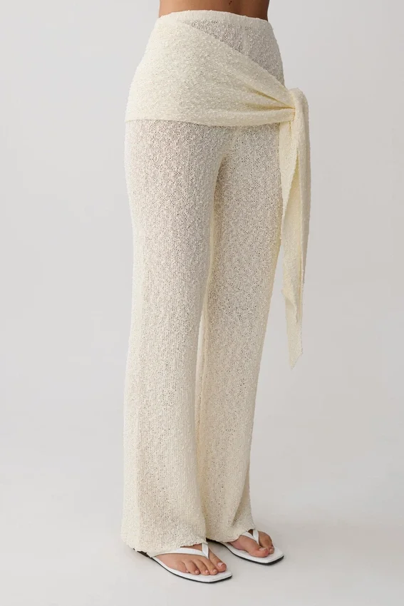 Mattais Boucle Knit Pants – Ivory Mattais Boucle Knit Pants – Ivory