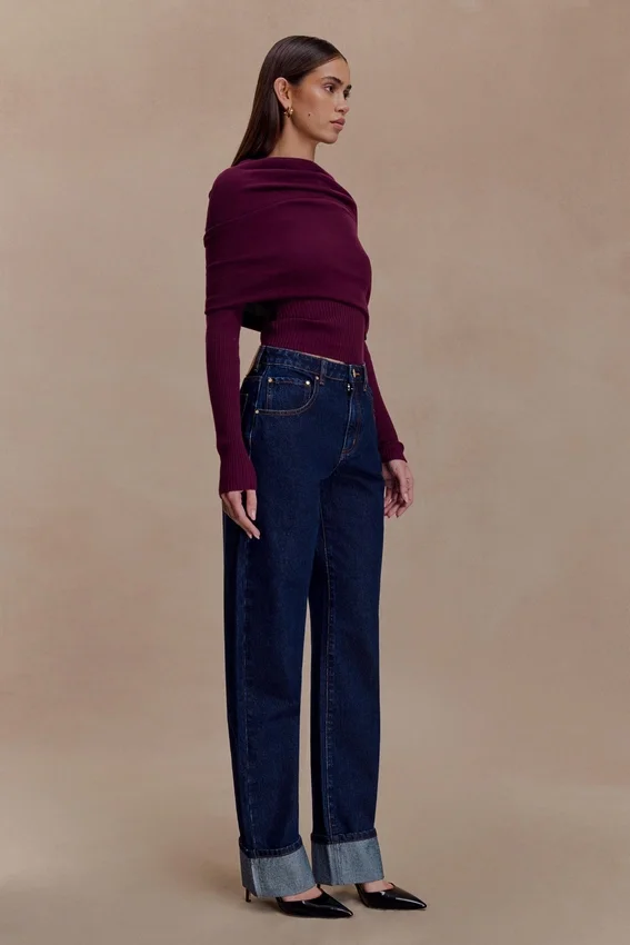 Kirralee Straight Leg Cuffed Jeans – Indigo Blue Kirralee Straight Leg Cuffed Jeans – Indigo Blue