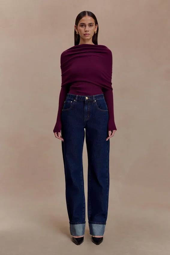 Kirralee Straight Leg Cuffed Jeans – Indigo Blue Kirralee Straight Leg Cuffed Jeans – Indigo Blue