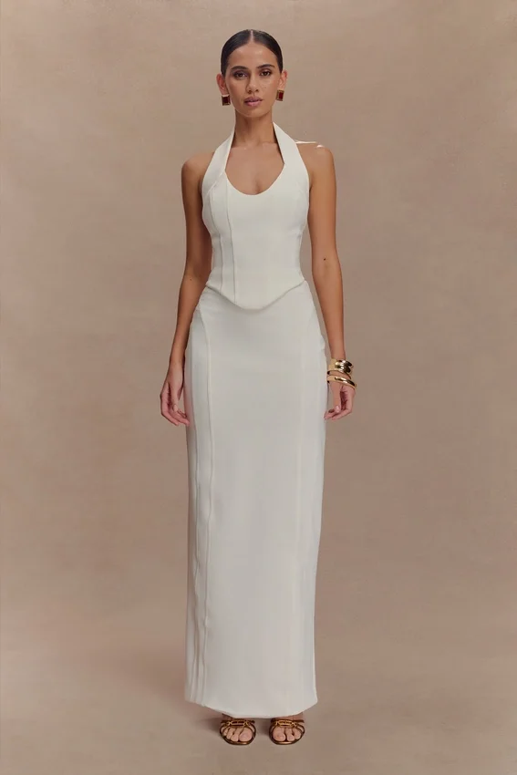 Alma High Waist Maxi Skirt – White Alma High Waist Maxi Skirt – White