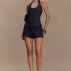 Meadow Denim Corset Halter Top – Indigo Blue