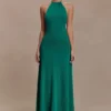 Meg Halter Tassel Maxi Dress – Emerald