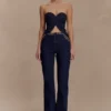 Meryl Lace Up Denim Jean – Indigo Blue Meryl Lace Up Denim Jean – Indigo Blue