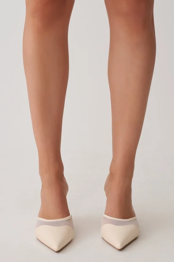 Micah Mesh Pointed Heel – Ivory Micah Mesh Pointed Heel – Ivory
