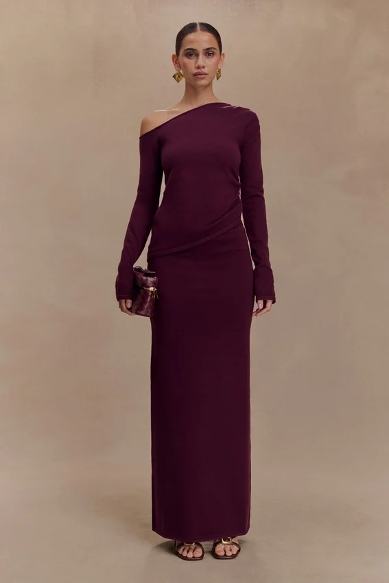 Miles Knit Maxi Skirt – Plum Miles Knit Maxi Skirt – Plum