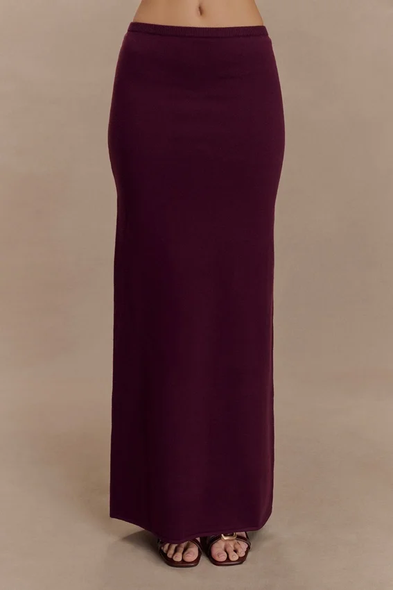 Miles Knit Maxi Skirt – Plum Miles Knit Maxi Skirt – Plum