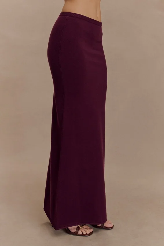 Miles Knit Maxi Skirt – Plum Miles Knit Maxi Skirt – Plum