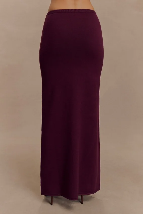 Miles Knit Maxi Skirt – Plum Miles Knit Maxi Skirt – Plum