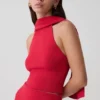 Misty Halter Backless Knit Top – Red