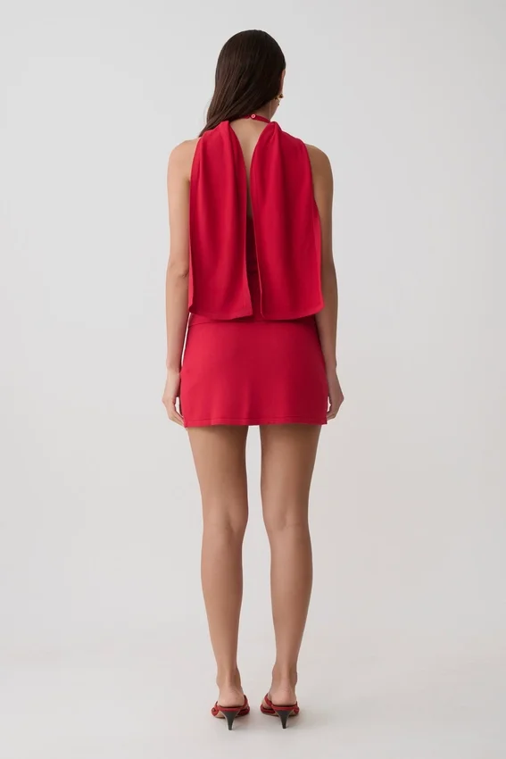 Misty Mid Rise Knit Mini Skirt – Red Misty Mid Rise Knit Mini Skirt – Red
