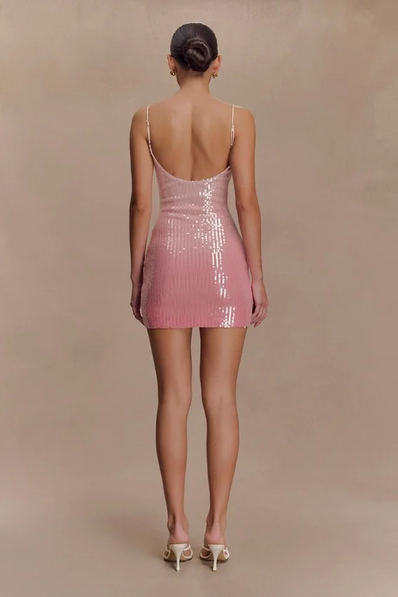 Mora Sequin Mini Dress – Ombre Pink Mora Sequin Mini Dress – Ombre Pink
