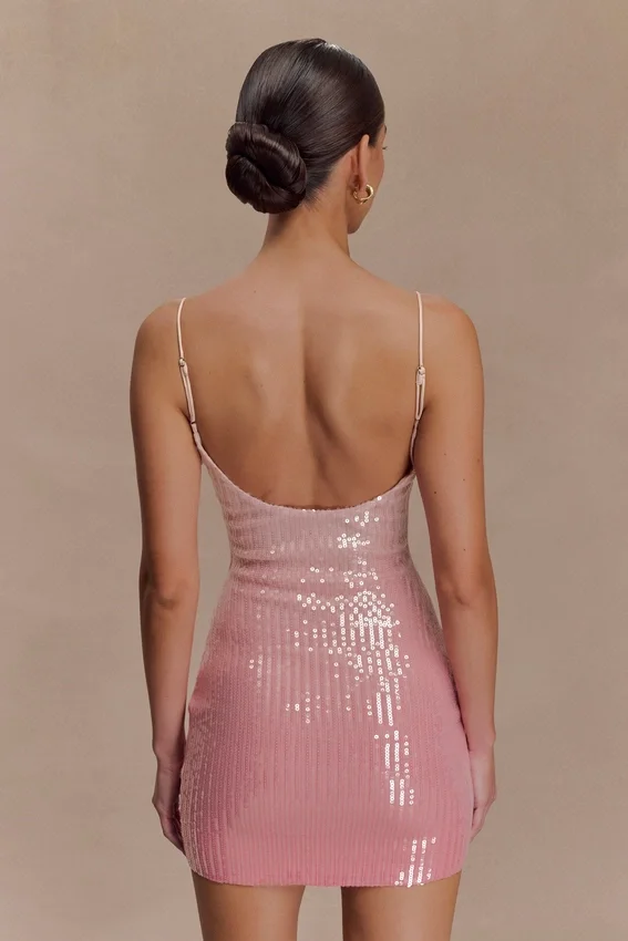 Mora Sequin Mini Dress – Ombre Pink Mora Sequin Mini Dress – Ombre Pink