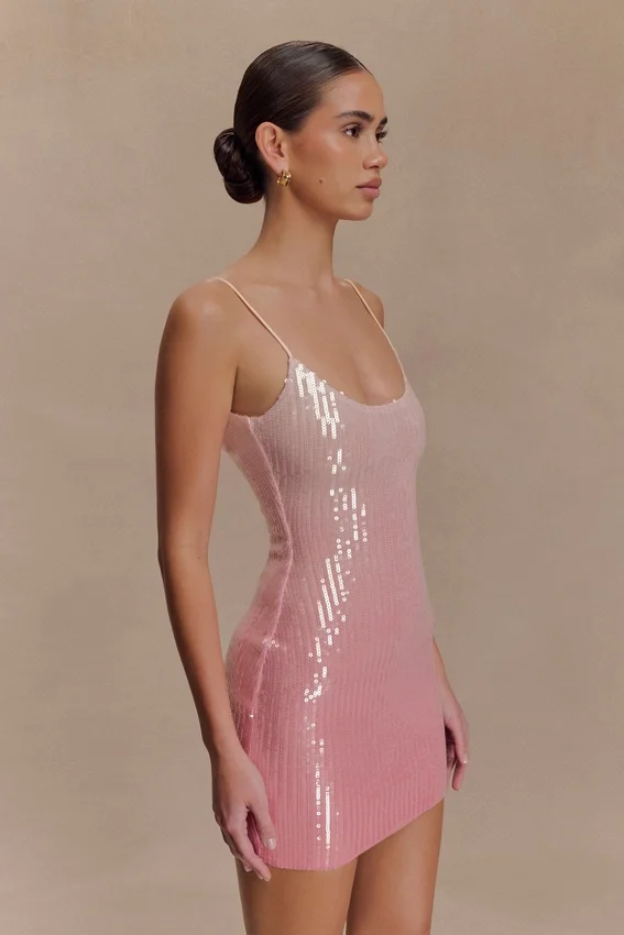 Mora Sequin Mini Dress – Ombre Pink Mora Sequin Mini Dress – Ombre Pink