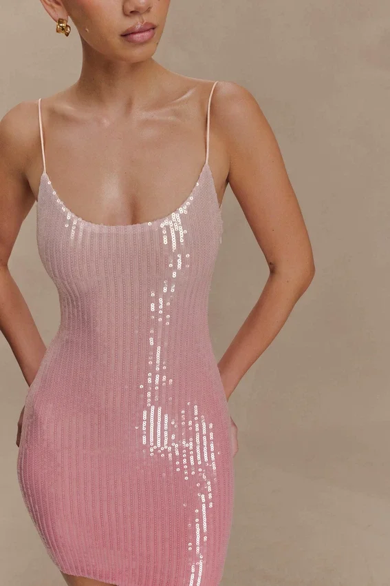 Mora Sequin Mini Dress – Ombre Pink Mora Sequin Mini Dress – Ombre Pink
