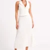 Twyla Pleated Suiting Maxi Skirt – Ivory Twyla Pleated Suiting Maxi Skirt – Ivory